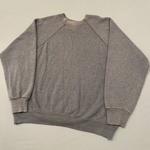 Vintage Tultex Sweats Appeal Grey Raglan Sweatshirt Made in USA Large 90s Blank